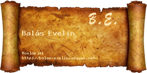 Balás Evelin névjegykártya